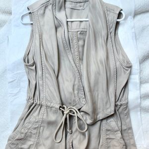 Max Jeans Khaki Drape Front Vest Size S - like new! 100% Tencel